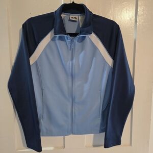 Womans Athletic‎ Works Full Zip Up Track Jacket, Size Medium, Blue, Y2K, Casual